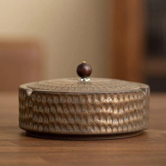 Retro Aschenbecher Mit Deckel Für Draußen Und Drinnen, Vintage Design Für Raucherbereiche 10