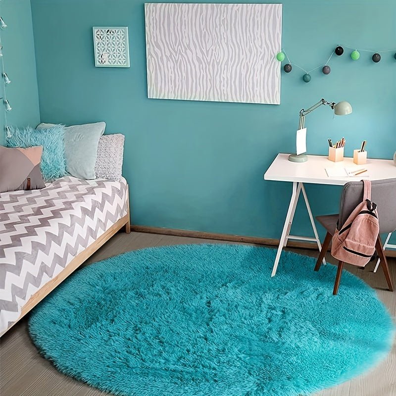 Runder Waschbarer Teppich Clouda für Wohnzimmer und Kinderzimmer, Rutschfeste Unterseite, Gemütliches Design 1