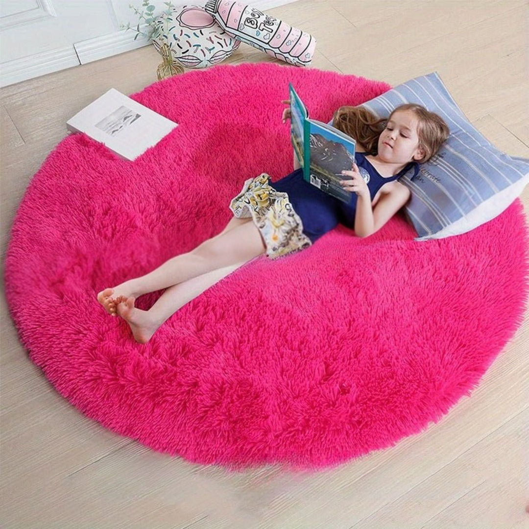 Runder Waschbarer Teppich Clouda für Wohnzimmer und Kinderzimmer, Rutschfeste Unterseite, Gemütliches Design 10
