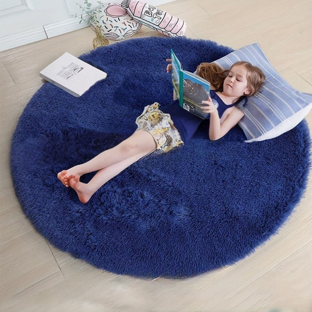 Runder Waschbarer Teppich Clouda für Wohnzimmer und Kinderzimmer, Rutschfeste Unterseite, Gemütliches Design 13