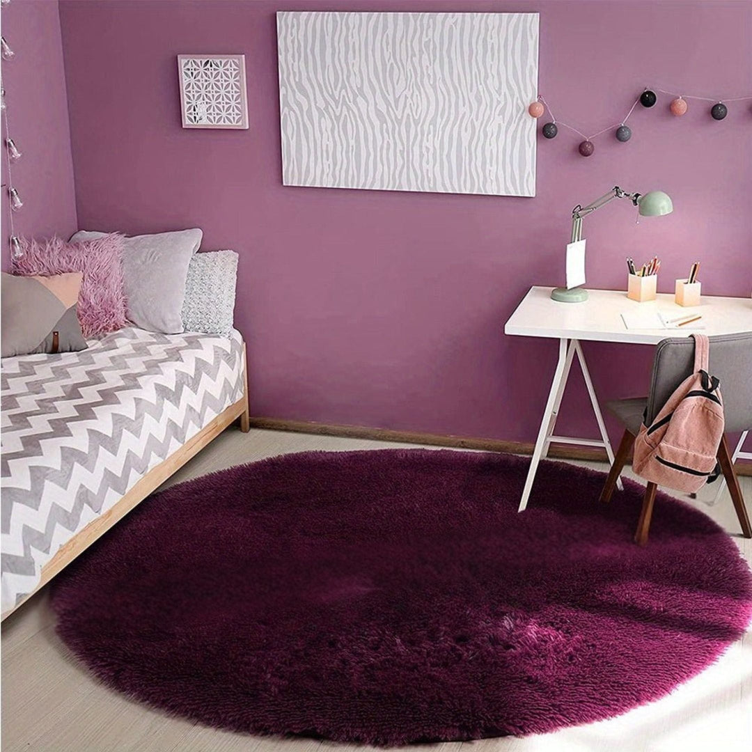 Runder Waschbarer Teppich Clouda für Wohnzimmer und Kinderzimmer, Rutschfeste Unterseite, Gemütliches Design 14