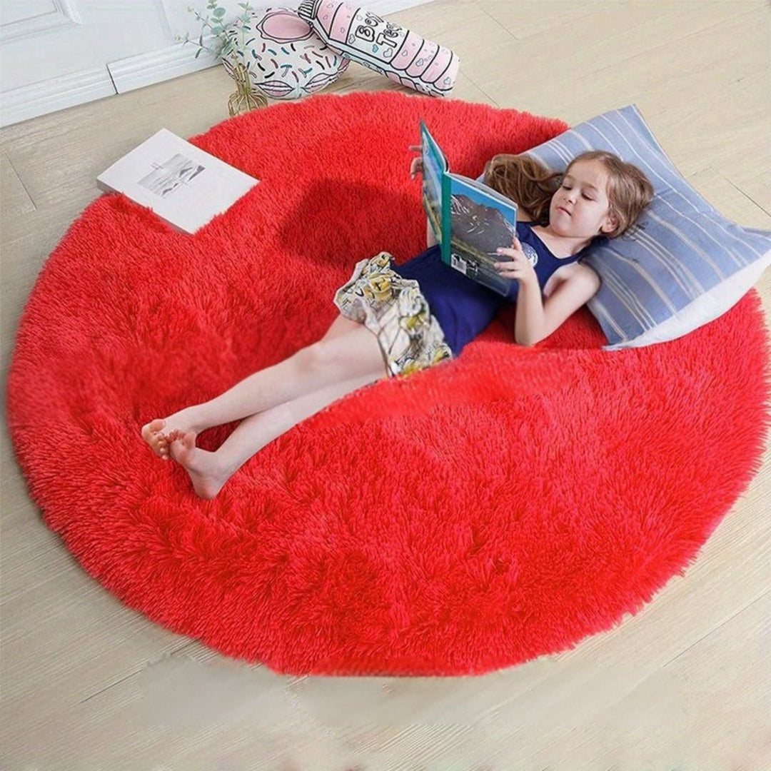 Runder Waschbarer Teppich Clouda für Wohnzimmer und Kinderzimmer, Rutschfeste Unterseite, Gemütliches Design 15