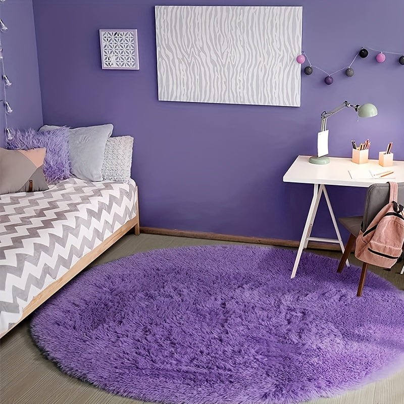 Runder Waschbarer Teppich Clouda für Wohnzimmer und Kinderzimmer, Rutschfeste Unterseite, Gemütliches Design 16