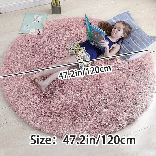 Runder Waschbarer Teppich Clouda für Wohnzimmer und Kinderzimmer, Rutschfeste Unterseite, Gemütliches Design 2