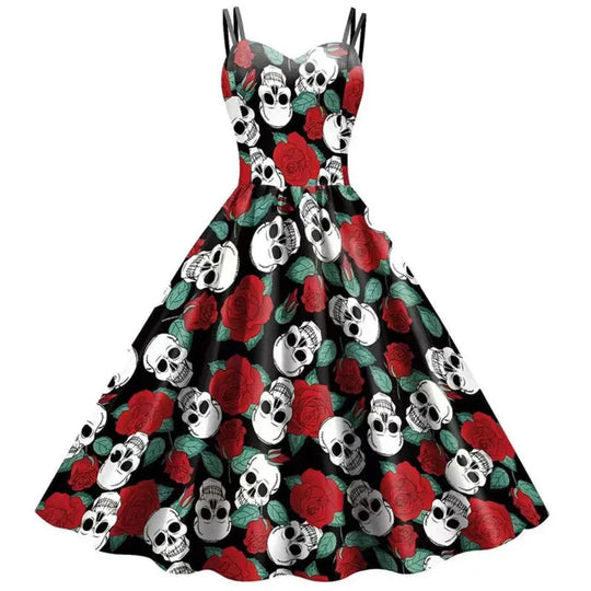 Variant image for Damen Gothic Kleid A-Linie Vintage Stil Hochwertiger Stoff-9