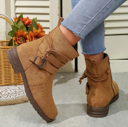 Damen Knöchelstiefel Eleganter Leder Stil für Jeden Anlass 5