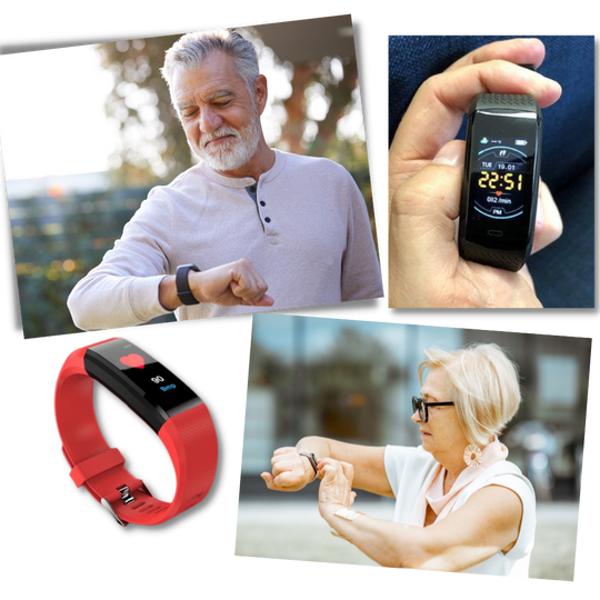 Senioren Smartwatch mit Gesundheitsmonitor und Schrittzähler 2