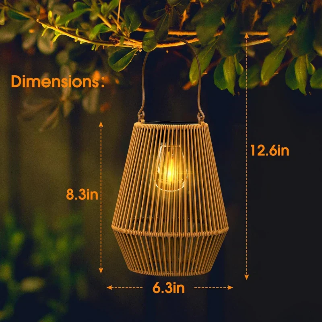 Solar Gartenlampe Handgewebt - Wetterfeste Solar Gartenleuchte für Außenbereich 6