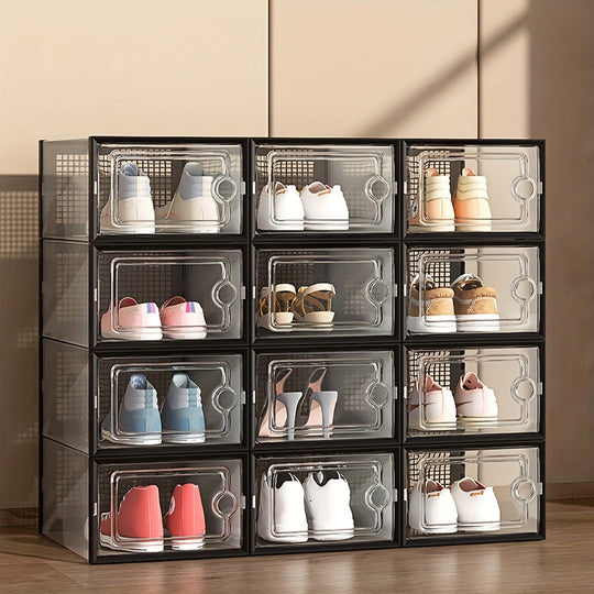 Stapelbare Transparente Schuhkartons mit Deckel für Schuhe 7