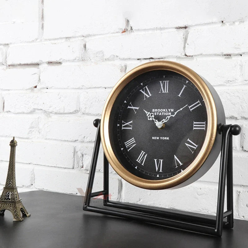 Tischuhr Vintage-Stil Für Heimbüro – Retro Design Mit Leisem Quarzwerk 3