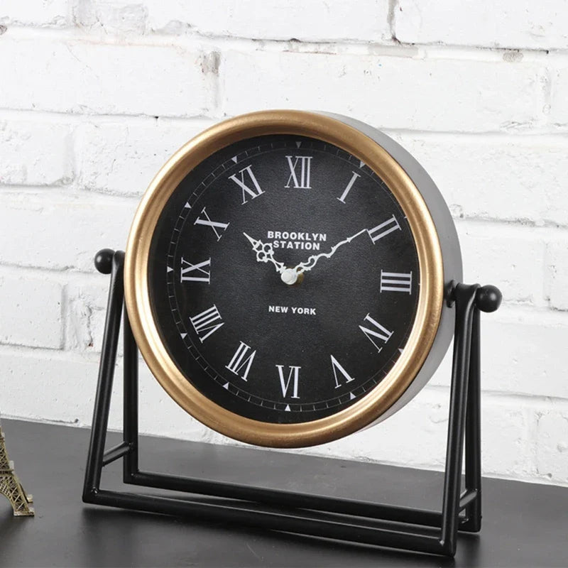 Tischuhr Vintage-Stil Für Heimbüro – Retro Design Mit Leisem Quarzwerk 4
