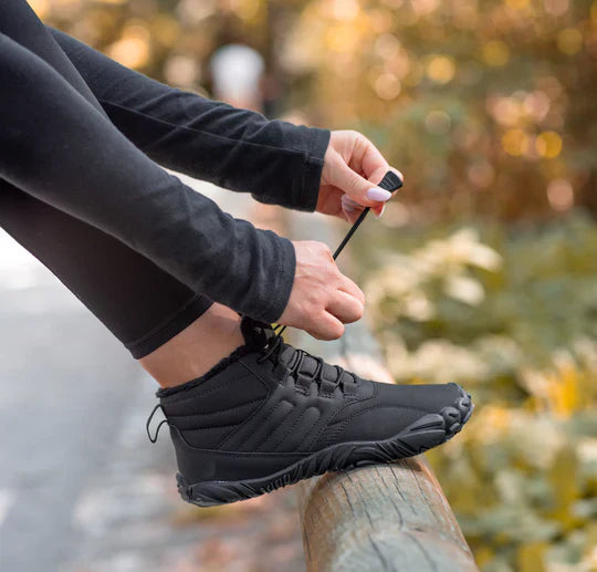 Unisex Barfußschuhe Thermo für Herbst und Winter - Rutschfeste Wanderschuhe mit Breiter Zehenbox 0