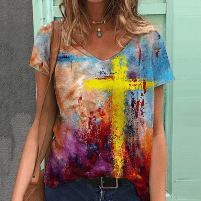 Vintage Cross Grafik-T-Shirts