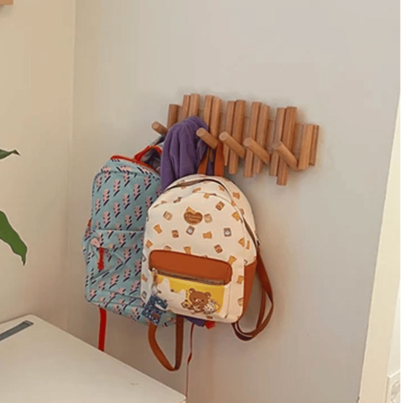 Wandgarderobe Aus Holz Im Skandinavischen Design Für Mäntel Und Taschen 5