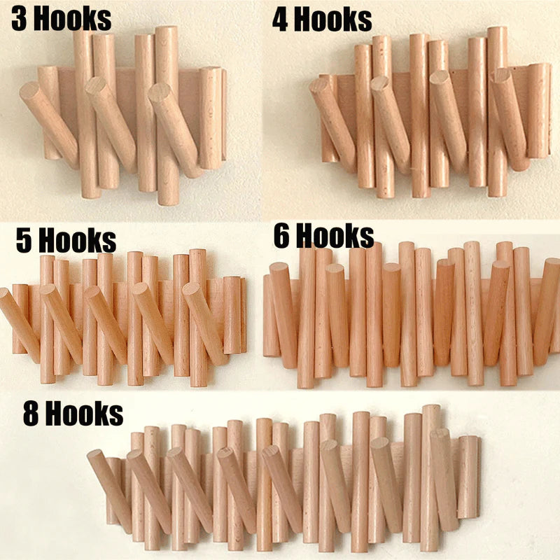 Wandgarderobe Aus Holz Im Skandinavischen Design Für Mäntel Und Taschen 6