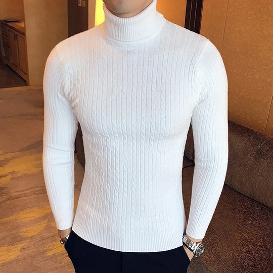 Herren-Rollkragenpullover aus Strick
