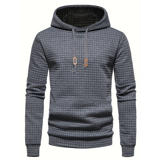 Patchwork-Kapuzenpullover für Männer mit Kordelzug
