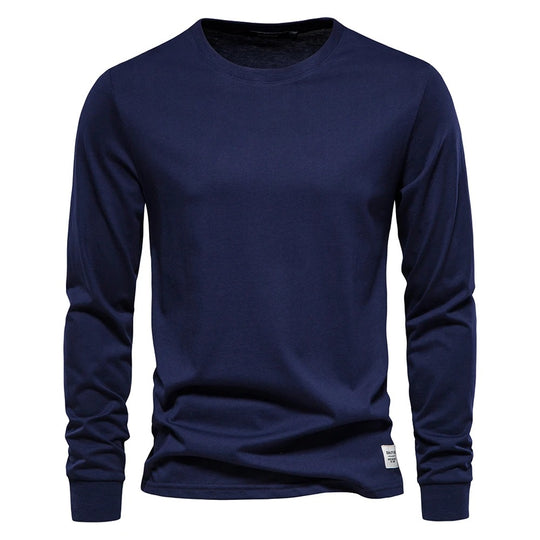 Unifarbenes Langarm-T-Shirt für Männer