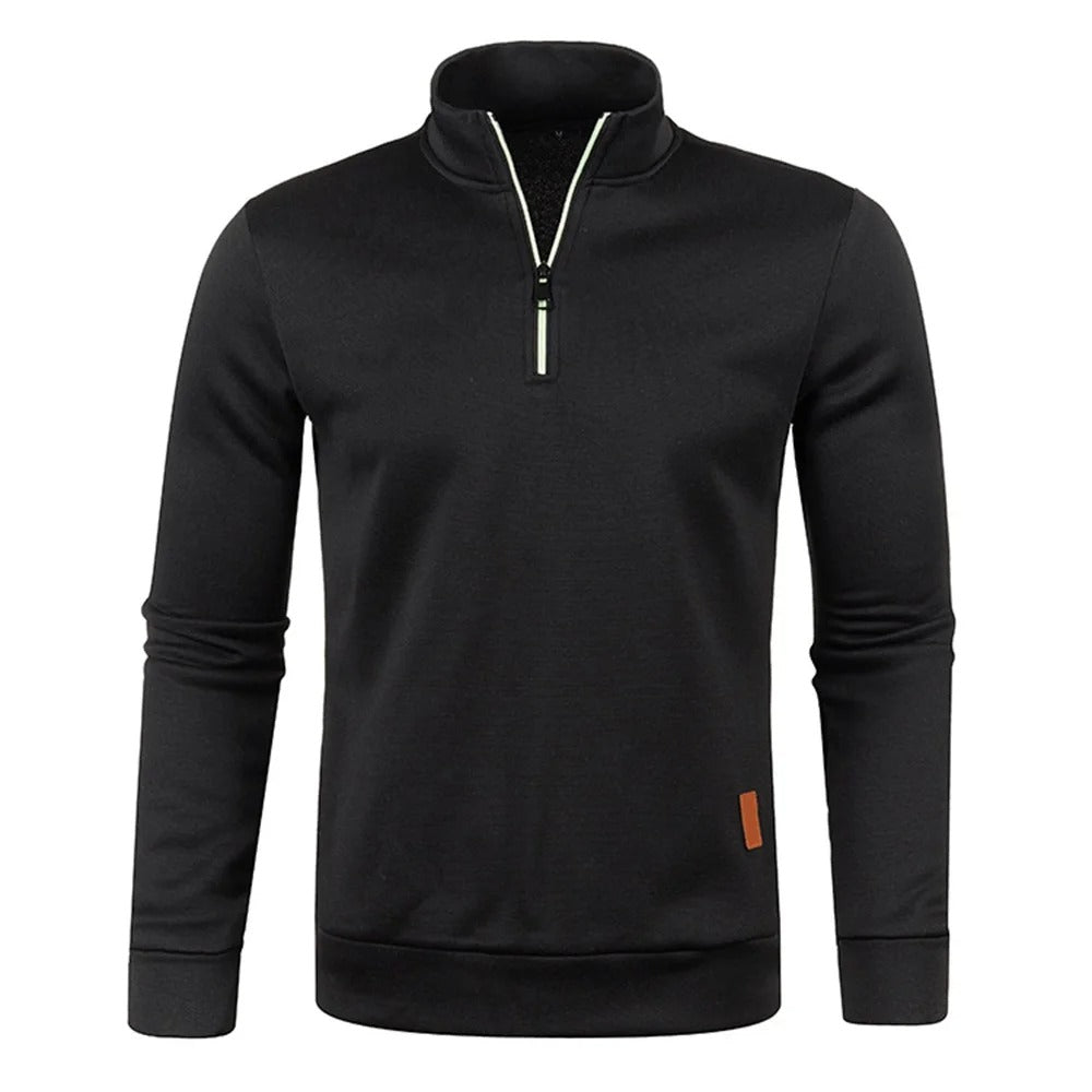 Herren-Pullover mit halbem Reißverschluss