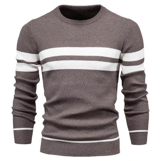Langärmeliger Patchwork-Pullover für Männer