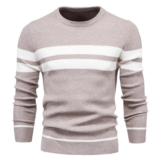 Langärmeliger Patchwork-Pullover für Männer