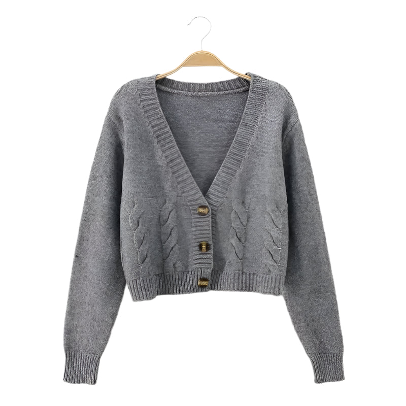 Strickjacke mit V-Ausschnitt für Damen