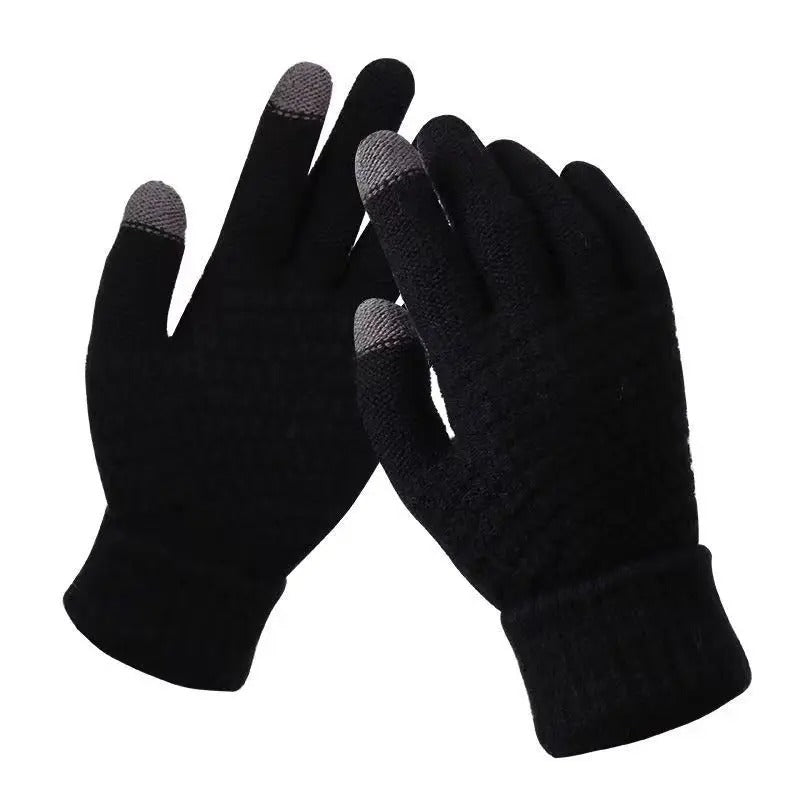 Klassische gestrickte Touchscreen-Handschuhe
