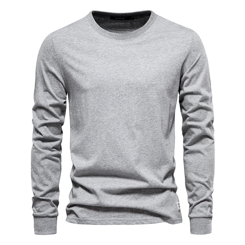 Unifarbenes Langarm-T-Shirt für Männer