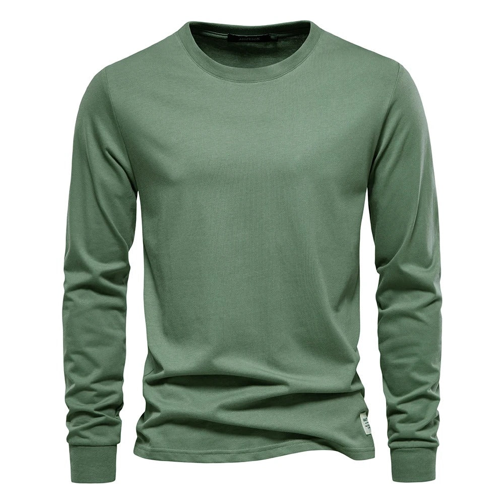 Unifarbenes Langarm-T-Shirt für Männer