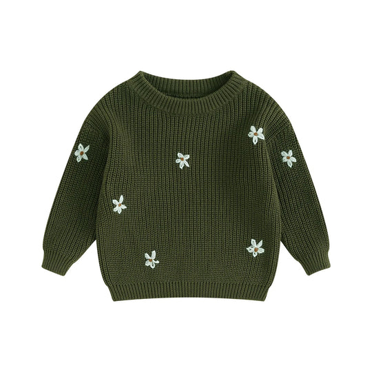 Blumenstrickpullover für Kinder